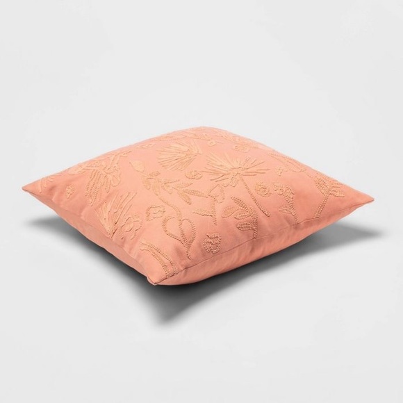 Opalhouse Oversized Embroidered Bird & Botanical Pattern Square Throw Pillow NWT - Picture 3 of 5